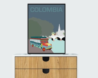 Cali Art Print | Colombia Wall Art | Travel Poster | Cityscape Print