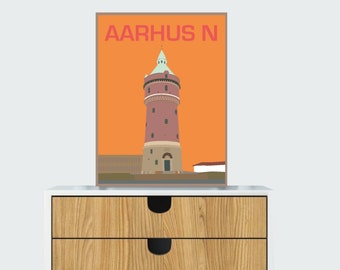Aarhus Art Print | Denmark Wall Art | Travel Poster | Cityscape Print