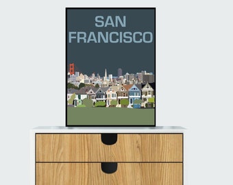 San Francisco Art Print | USA Wall Art | Travel Poster | Cityscape Print