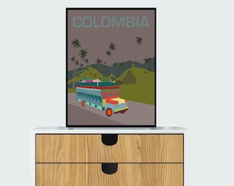 Colombia Art Print | Colombia Wall Art | Travel Poster | Cityscape Print