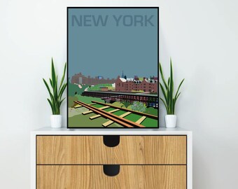 New York (Day One colour) | Art Print | USA Wall Art | Travel Poster | Cityscape Print