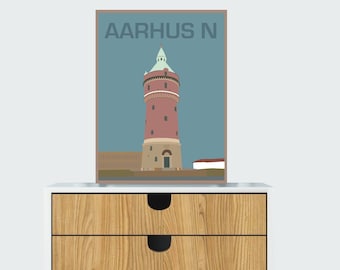 Aarhus Art Print | Denmark Wall Art | Travel Poster | Cityscape Print