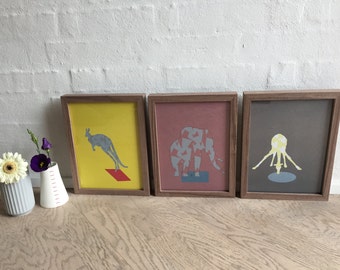 3 posters modern animals