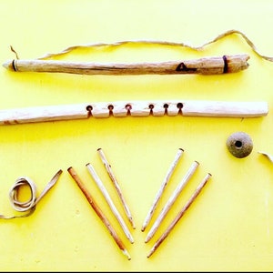 Traditional Bow Drill Friction Fire Kit, All Natural with Handmade and Foraged Materials