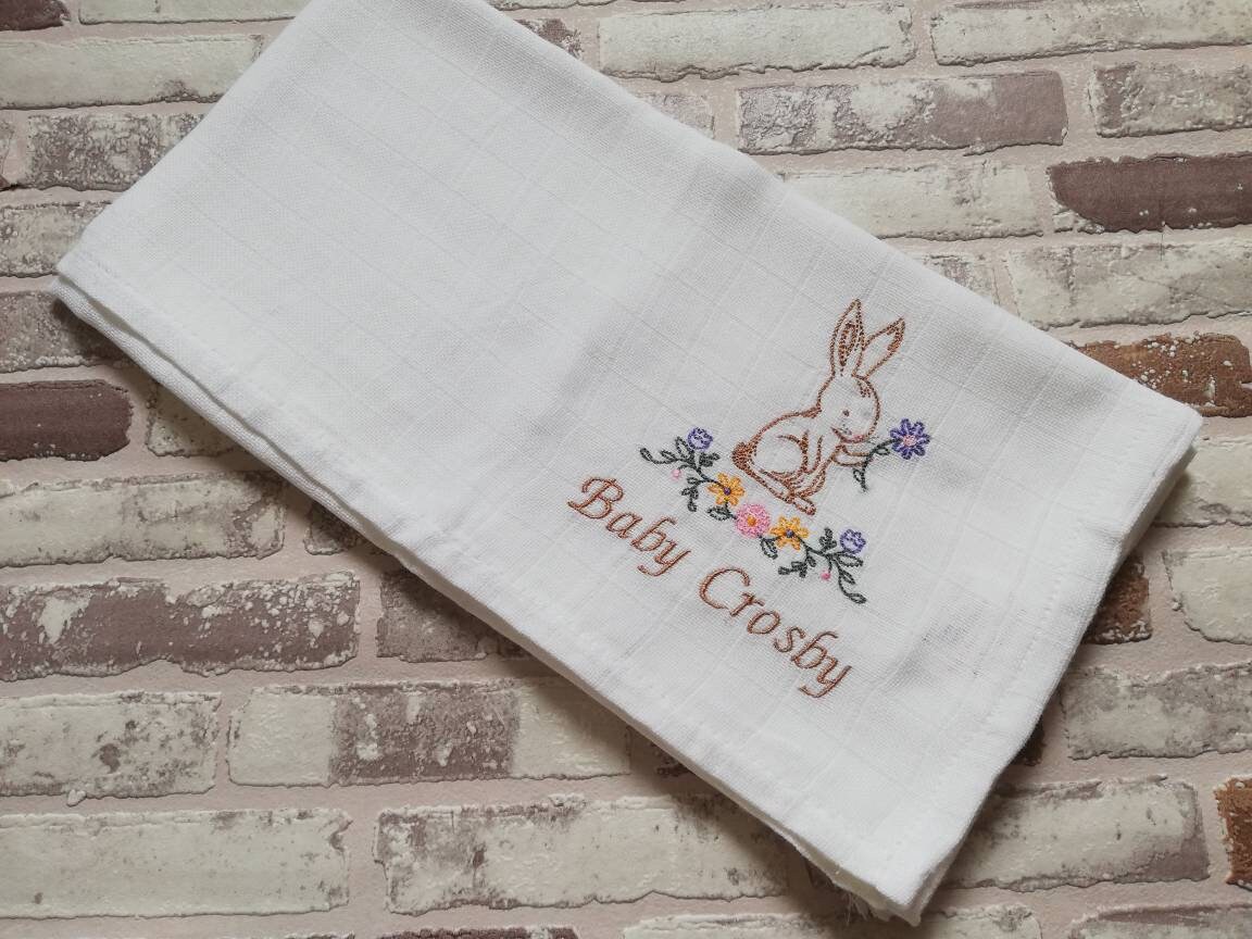 Embroidered Woodland Muslin Cloth Personalised Muslin Muslin Etsy