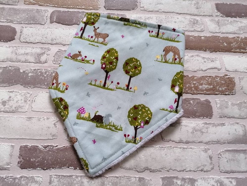unisex baby bib baby bandana bib baby dribble bib Spring woodland bandana dribble bib