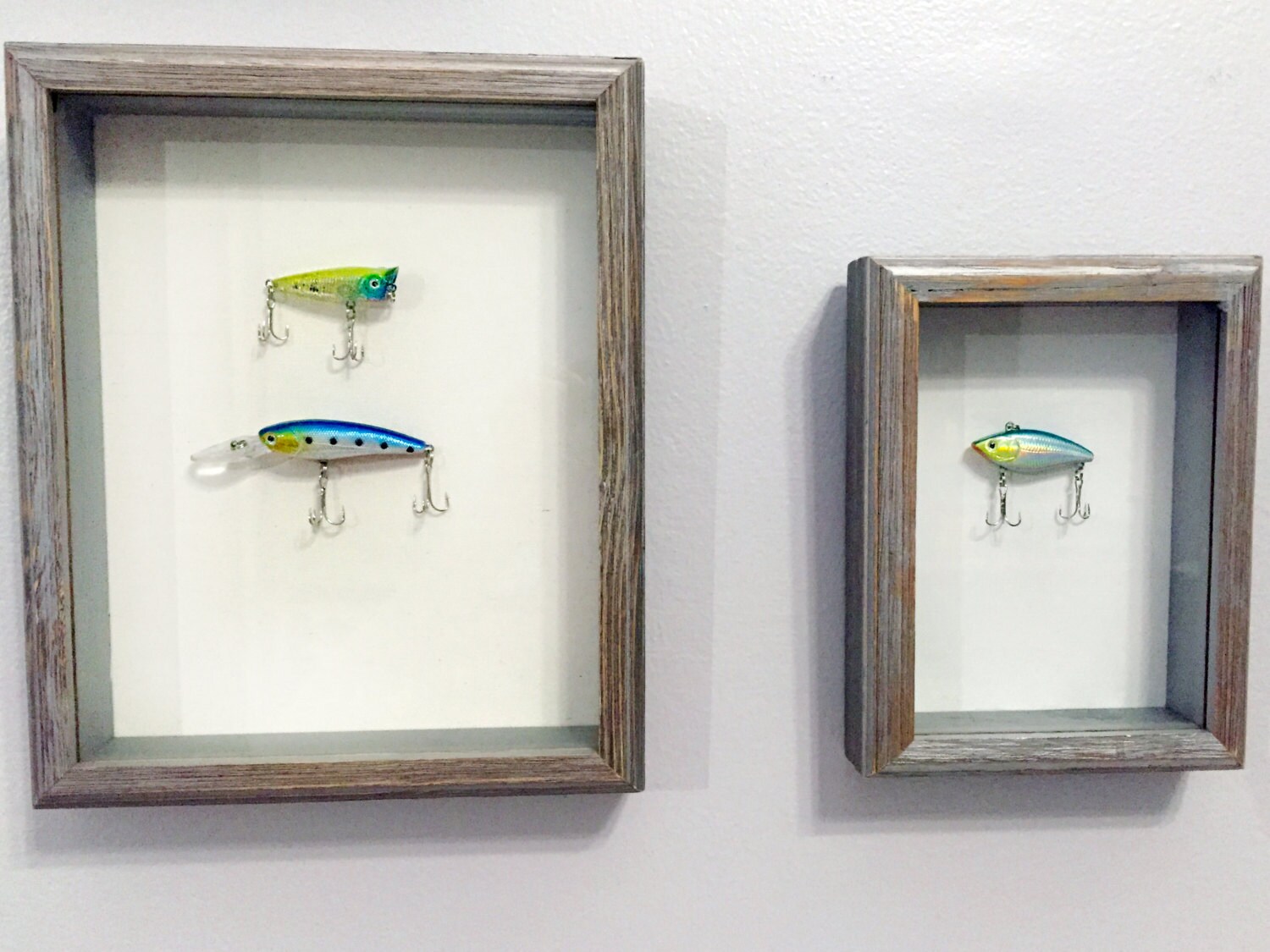 Fishing Lures Shadow Box Art Nautical Fish Marine Life Etsy