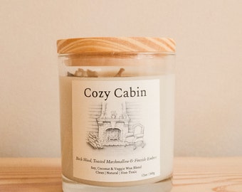 Cozy Cabin Scented Candle | Warm & Inviting Aroma | Hand-Poured in Small Batches | Natural Wax Blend | Rustic Cabin Outdoors Fragrance