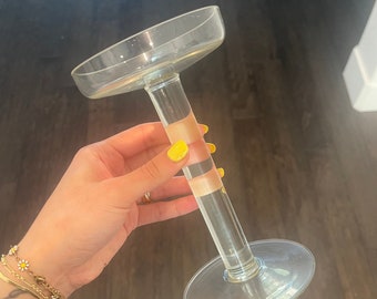 Glass pillar candle holder