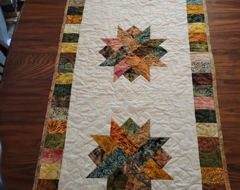 Fall table runner with matching hot pads