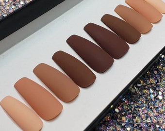 Matte Nude Nails Etsy