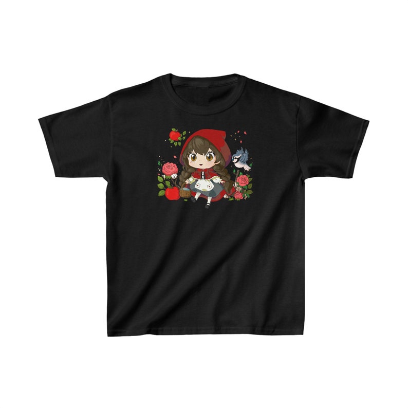 Camiseta infantil linda de Caperucita Roja Black