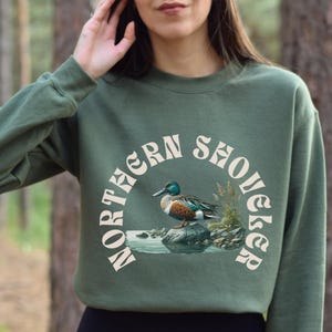 Northern Shoveler Duck Unisex Bird Sweatshirt, Nature Sweater, Fall / Winter, Gift Idea, Wildlife Conservation, Animal Graphic, Waterfowl