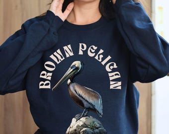 Brown Pelican Graphic Sweatshirt, Unisex Nature Crewneck