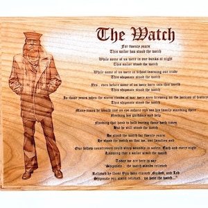 THE WATCH Poem engraved with a Lone Sailor plaque, retirement plaque, Military Gifts image 5