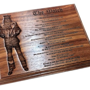 THE WATCH Poem engraved with a Lone Sailor plaque, retirement plaque, Military Gifts image 1