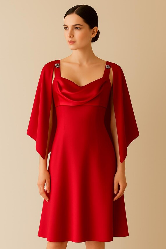 Vintage Eureka Red Cowl Neck Dress Size Small Made in USA - Etsy Vintage Eureka Red Cowl Neck Dress Size Small Made in USA - Etsy