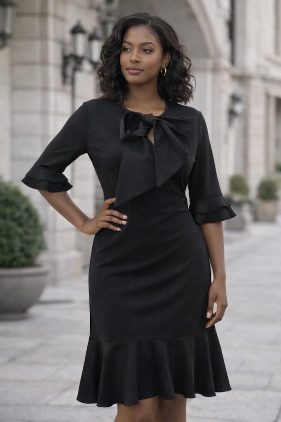 black bow holiday dress Silent Night Corset Dress main image 1