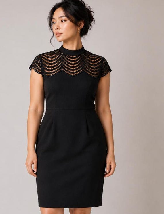 black beaded sheath dress Black Crystal Beaded Mini Dress XL