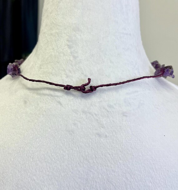 Handcrafted Amethyst Chip Multi-Strand Necklace -… - image 13