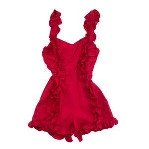 Red Ruffle Romper – Urban Outfitters Festive Jumpsuit/devil costume – Size XS bild 7