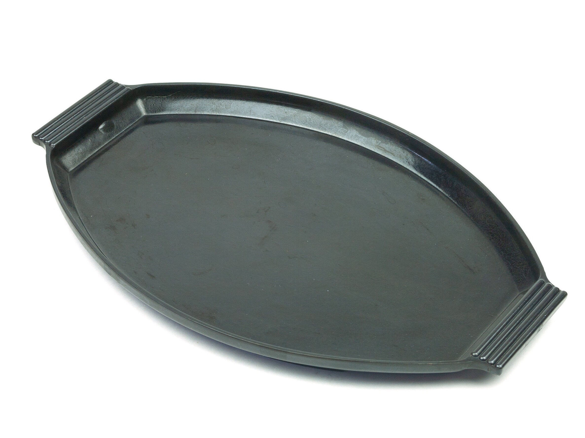 Art Deco Serving Tray Oval Tray Handles Drinks Tray Black Etsy