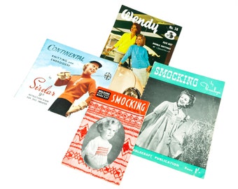 Vintage borduurpatroon smocking patroon thee gezellig patroon gebreide sokken patroon breien magazine collectie instant collectie weldons