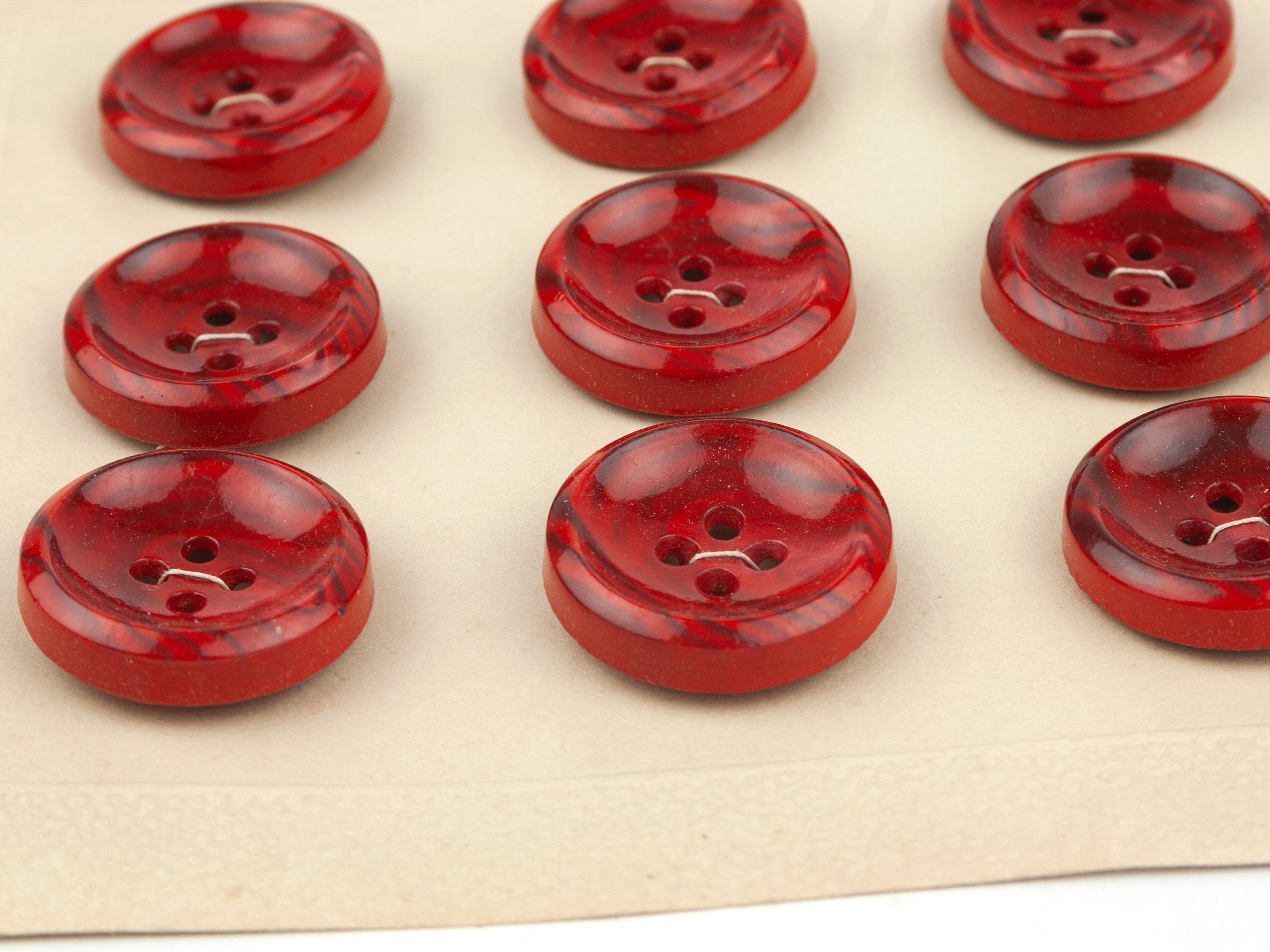 Large Red Buttons Vintage Button Set Red Coat Buttons Red Etsy