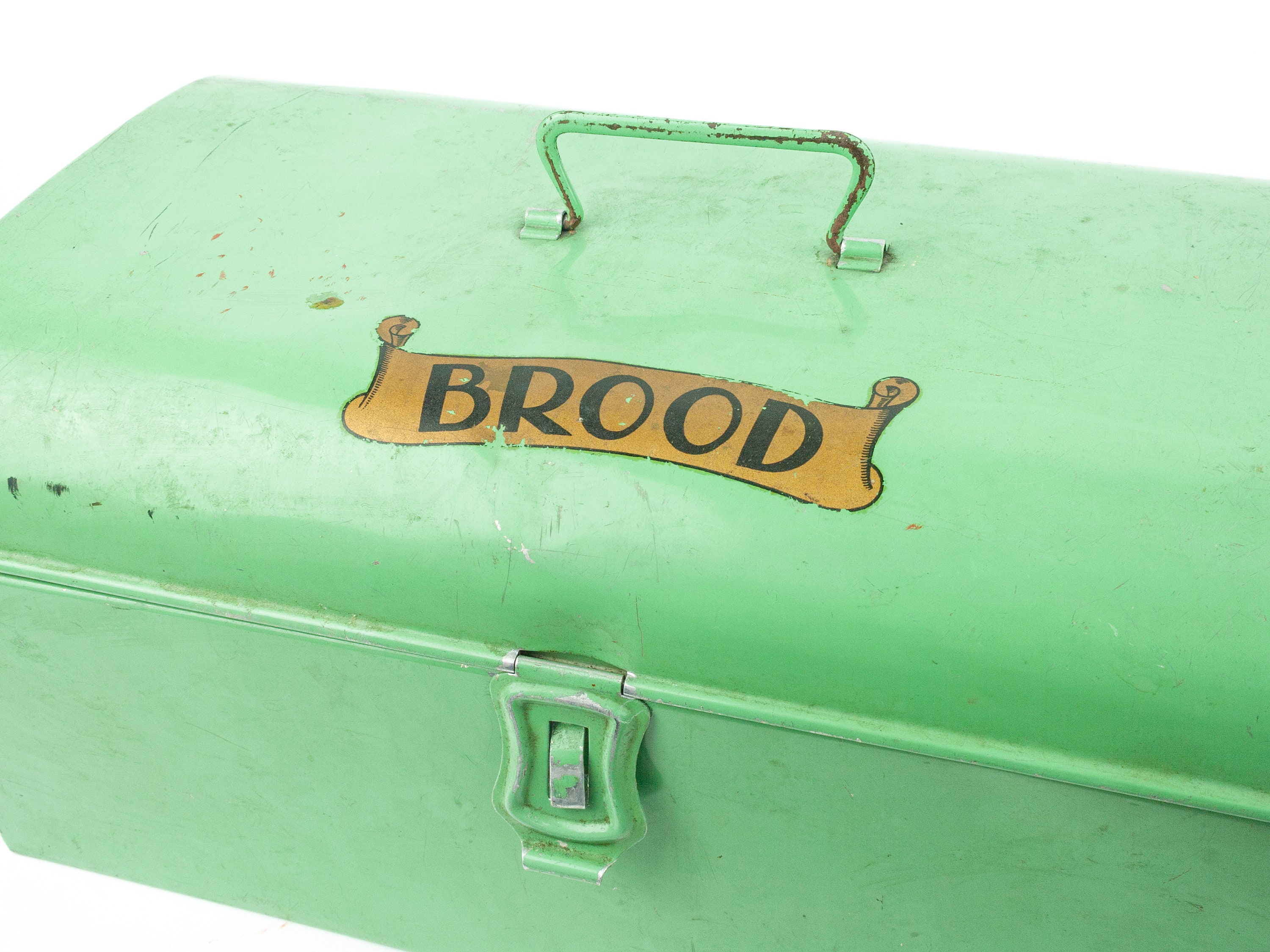 Green Bread Box Dutch Vintage Bread Box Large Metal Bread Box Etsy