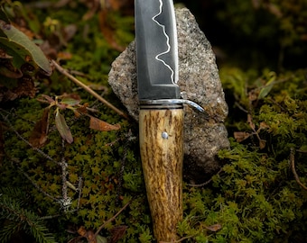 Elk antler knives, hand forged, knife