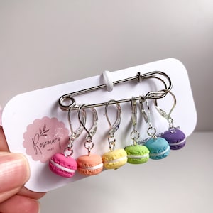 Macaron Stitch Markers - macaron knitting markers, cute valentines gift for crocheter, knitting gift set for knitters