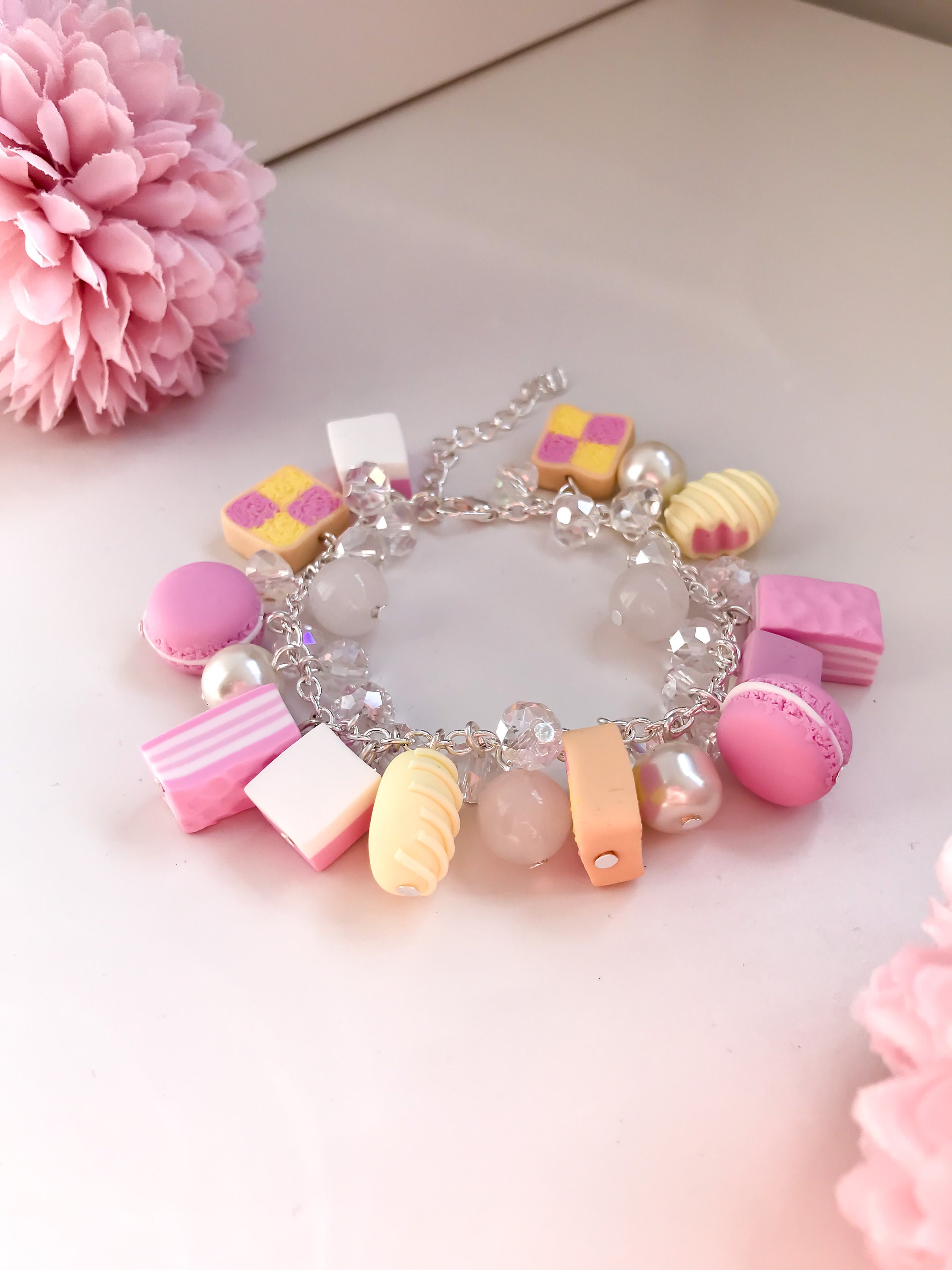 Custom Name Bracelet, Personalized Candy Bracelet, Pastel Faux