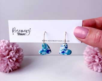 Créoles coeur bleu océan
