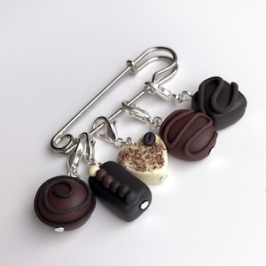 Chocolate Stitch Markers - chocolate knitting markers, cute valentines gift for crocheter, knitting gift set for knitters