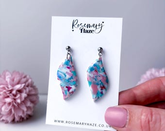 Pendentifs vagues bleu framboise