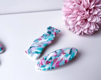 Barrettes à cheveux rose menthe