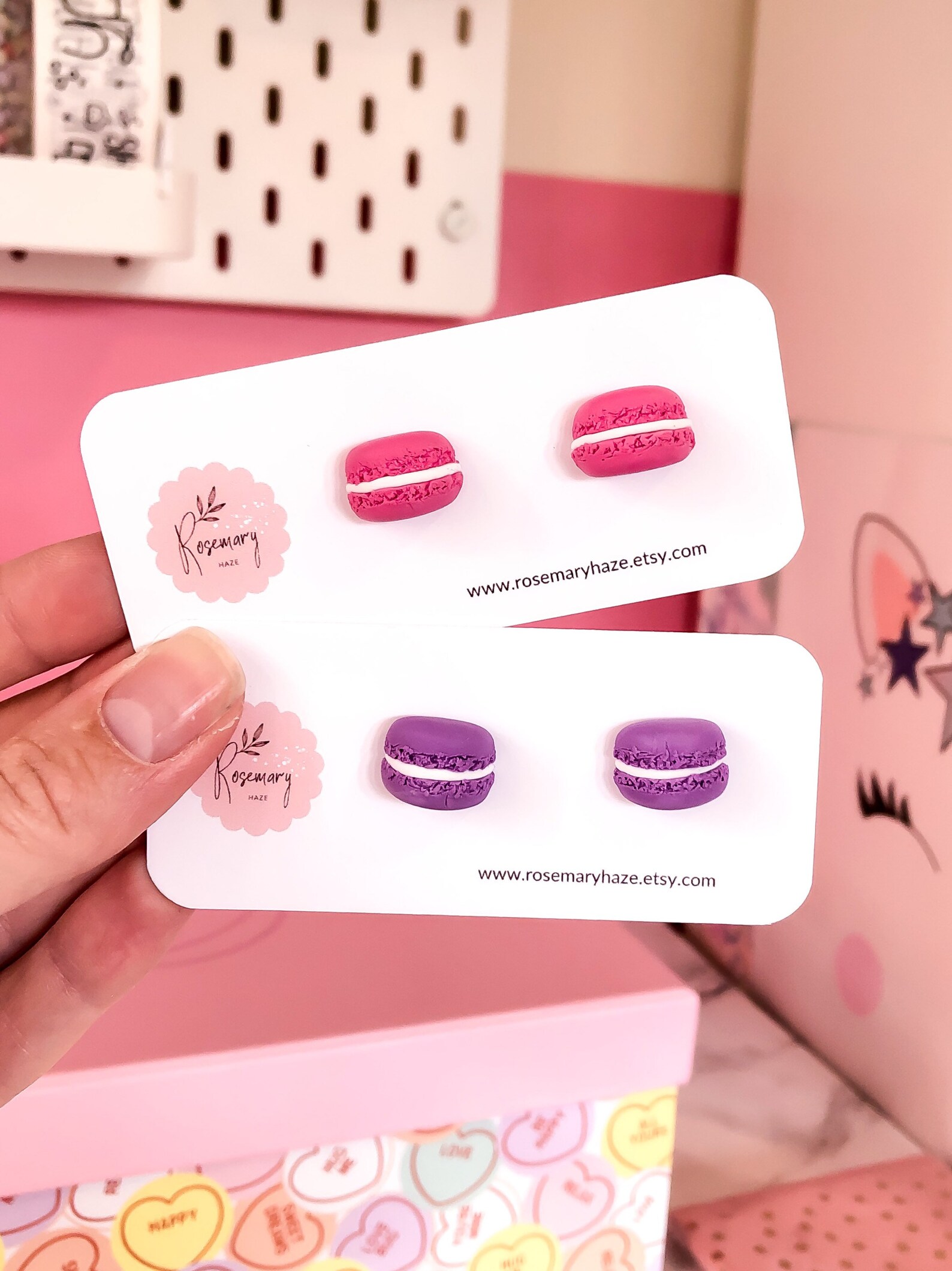 Macaron Stud Earrings Macarons Earring Polymer Clay Etsy