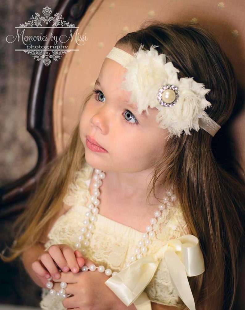 Baby Girl Ivory Lace Romper Set, wedding flower girl, lace romper, Flower Girl, Ivory Romper,1st birthday, baby girl baptism,Christening image 5