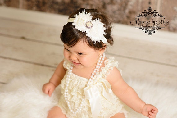 Ivory romper baby girl sales