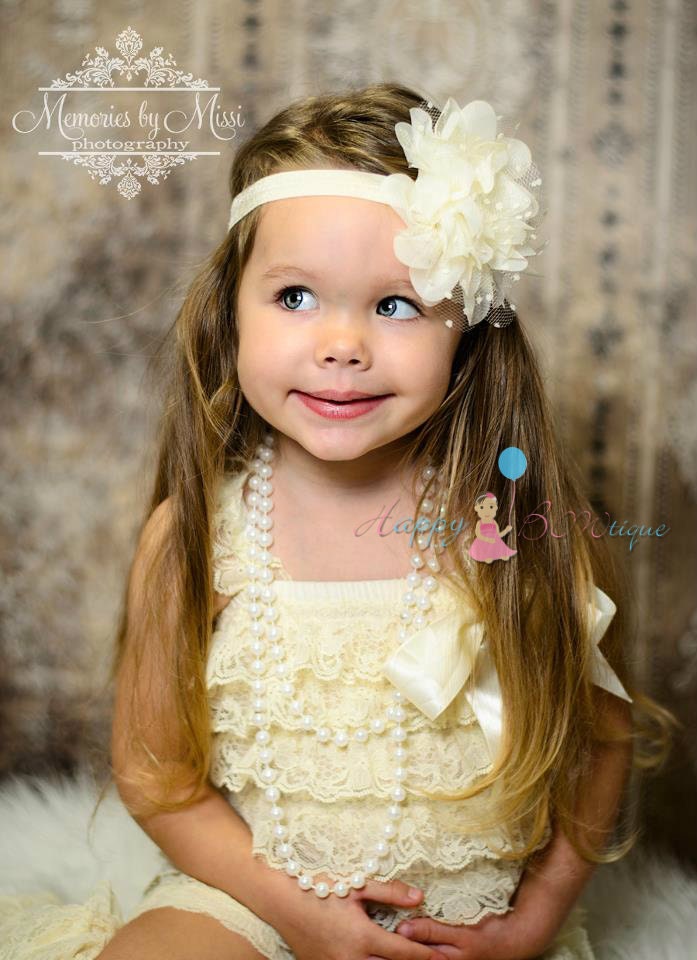 Large Ivory Chiffon Mesh headband baby girls Headband Etsy