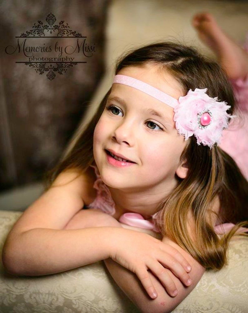 newborn headband Light Pink Headband baby girls headband MTM Petti Romper Duo Shabby Baby Pink baby Girls headband