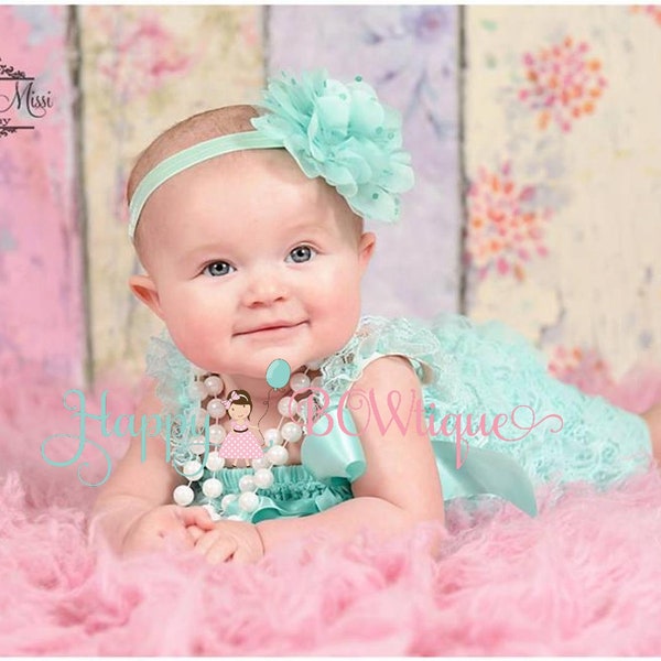 Aqua Lace Romper Etsy