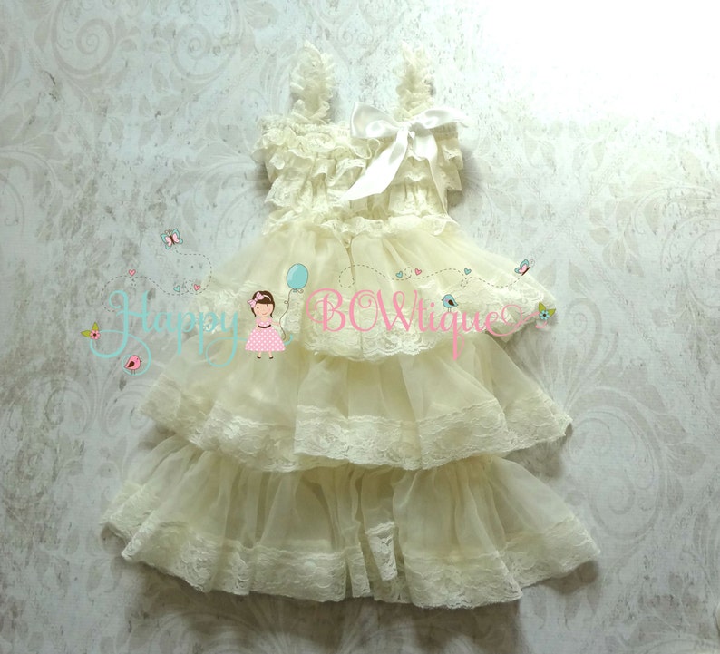 Stunning Ivory Chiffon Lace Dress Set Ivory Flower Girl Etsy