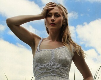 Handmade (Wedding-) Dress "Butterfly No.1"", ROHMY Gold Label /// Floor-length Evening Gown with asymmetrical shoulder /// Eden Collection