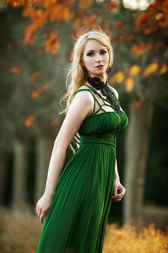 Dress Artemis, ROHMY Gold Label Exclusive Floor- length Evening or Wedding Gown Sirens Collection Wedding Gown Green