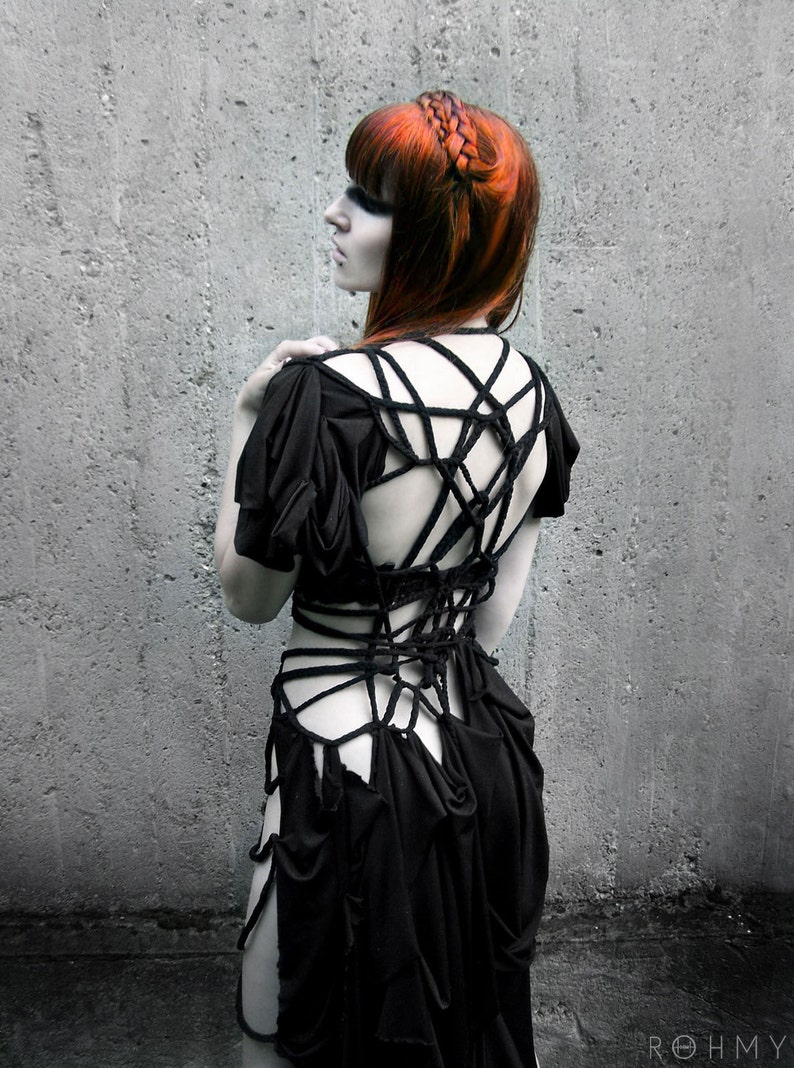 Handmade Asymmetrical Black Dress B. No 2, ROHMY Black Labell / Nocturne Collection image 3