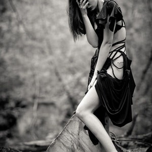 Handmade Asymmetrical Black Dress B. No 2, ROHMY Black Labell / Nocturne Collection image 5
