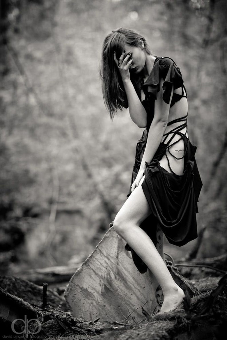 Handmade Asymmetrical Black Dress B. No 2, ROHMY Black Labell / Nocturne Collection image 5