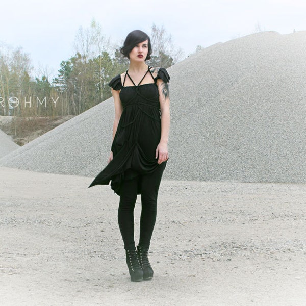 Black Dress "B. No 14", ROHMY Black Label / asymmetrical / handmade / Nocturne Collection