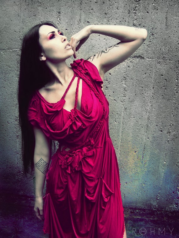 nocturne red dress Nocturne Cape Dress